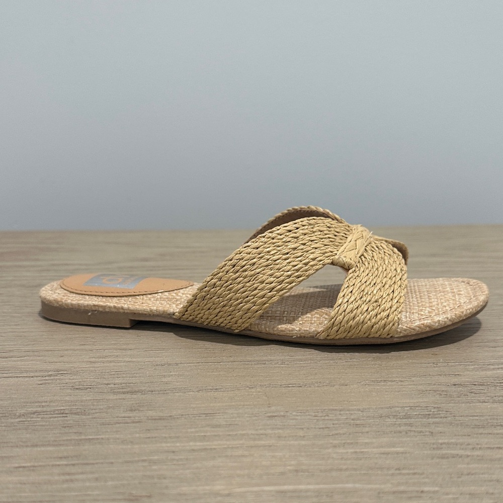 DV by Dolce Vita Natural Tan Woven Slide Sandals